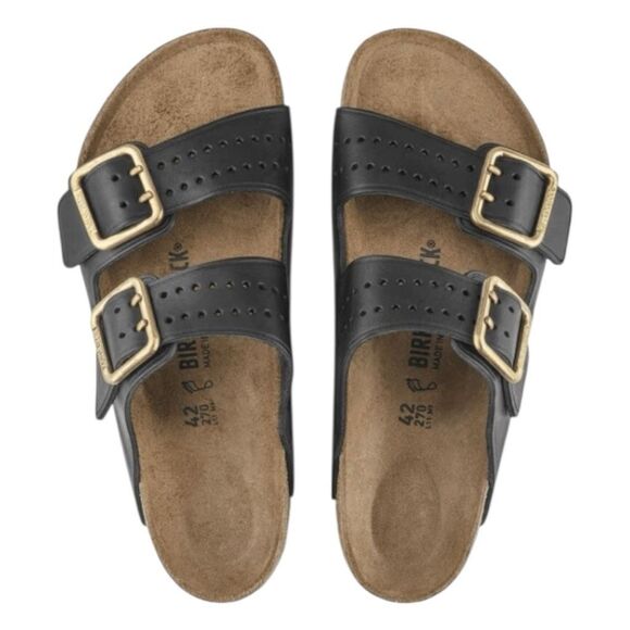 Birkenstock Arizona Bold Gap Black Leather Sandal 45 US 12 Mens - Picture 8 of 12